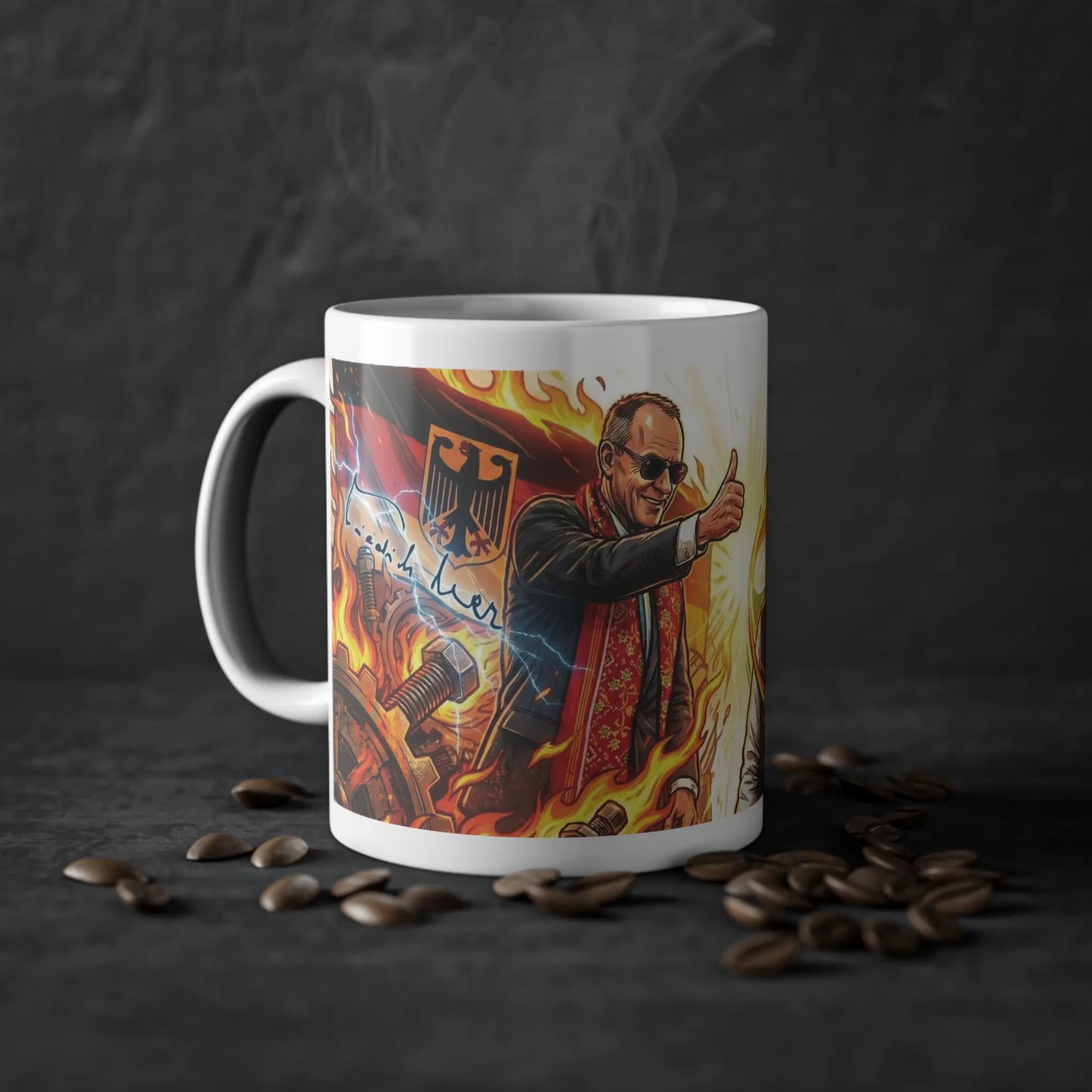 Friedrich Merz in Indien Merz Unterschrift Tasse - Deutschland Indien Deal Tasse