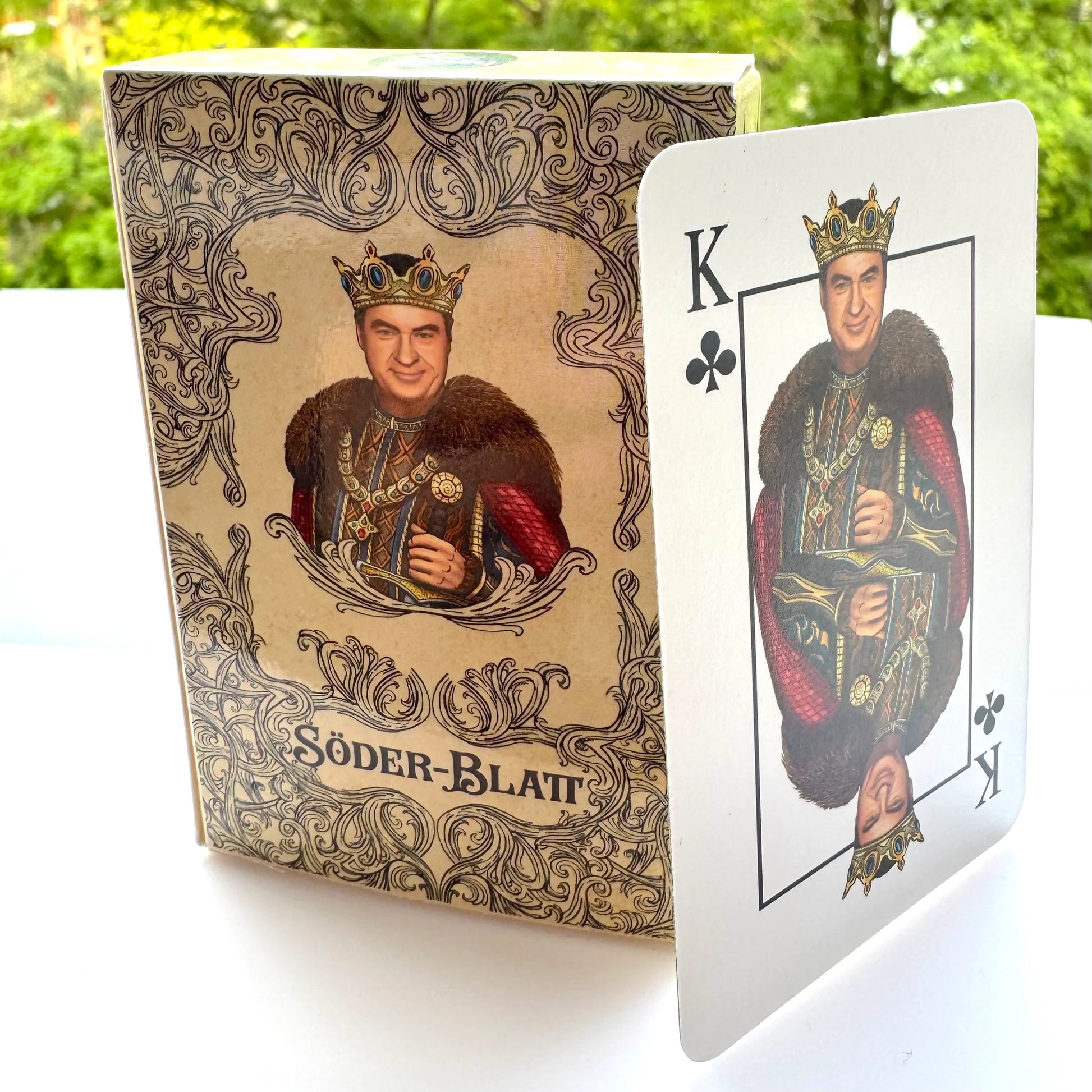 Markus Söder Kartenspiel mit König Söder Karte, lustiges bayern Geschenk für politik interessierte