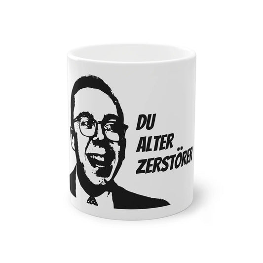 Diese Amthor Tasse mit dem Spruch 'Du alter Zerstörer' vereint amthor merch, politik humor und lustige kaffeetassen in einem witzigen amthor meme für Kaffeepausen.