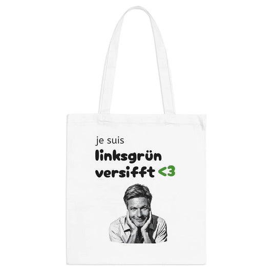 Robert Habeck Tasche mit der Aufschrift: je suis linksgrün versifft